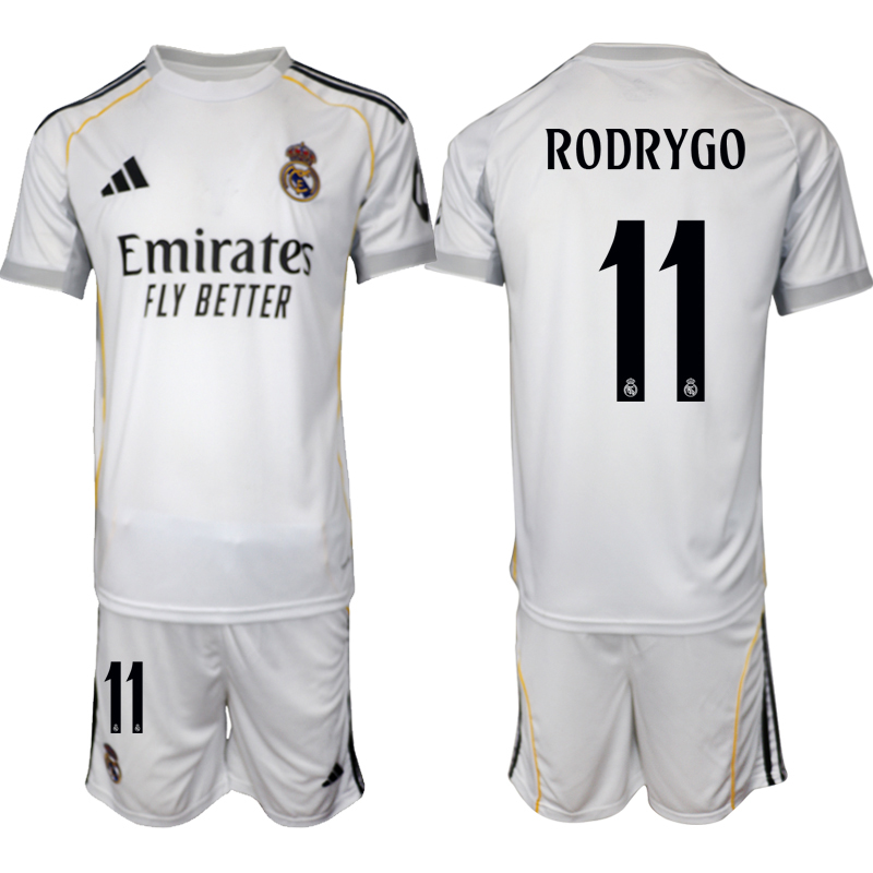 Men 2025-2026 Club Real Madrid home White #11 Soccer Jersey